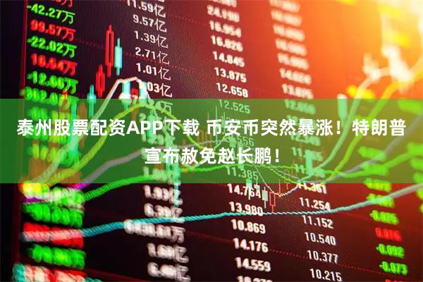 泰州股票配资APP下载 币安币突然暴涨！特朗普宣布赦免赵长鹏！